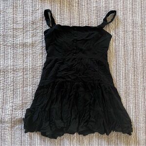 Forever 21 Black Smocked Sundress with Buttons